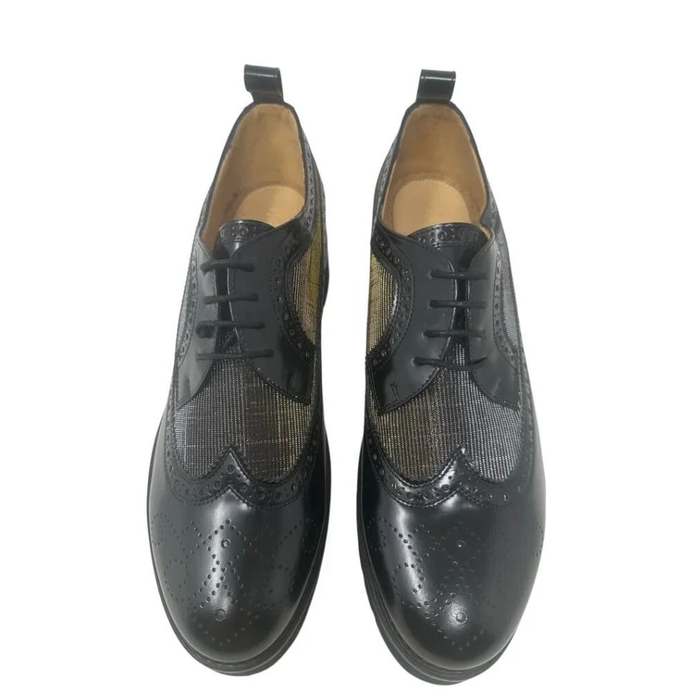 The Office of Angela Scott Miss Lucy Derby Black & Gold Platform Oxford 43 / 13